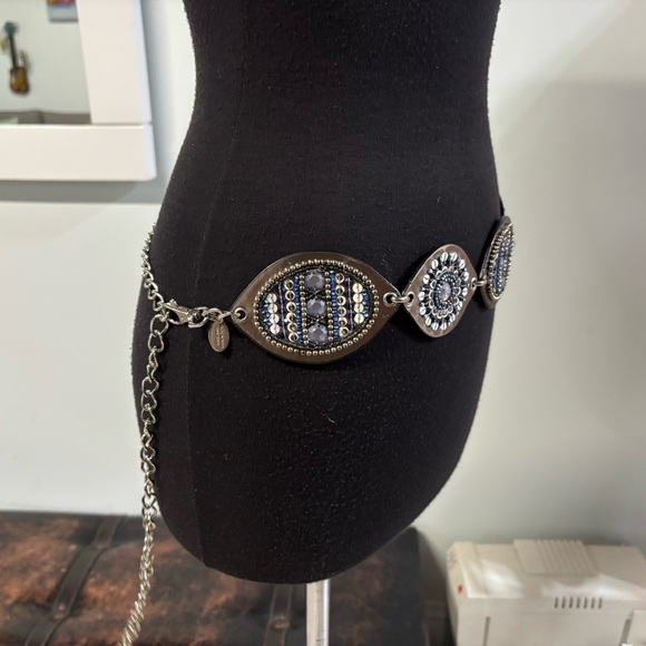 ❤️Chico’s Celestial Mosaic Silver Chain Belt - Picture 2 of 4